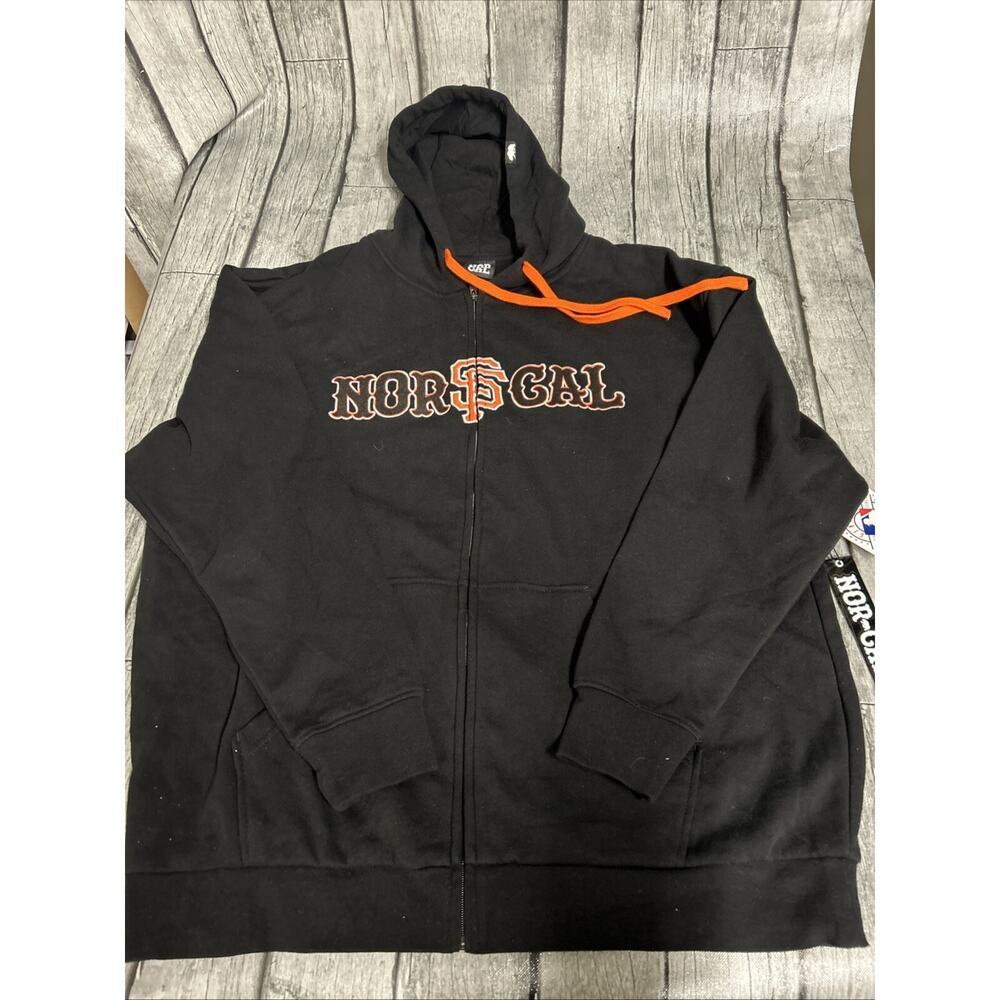 NWT Men’s Nor Cal San Francisco Giants Full zip Hoodie Black XXL Heavyweight 2X